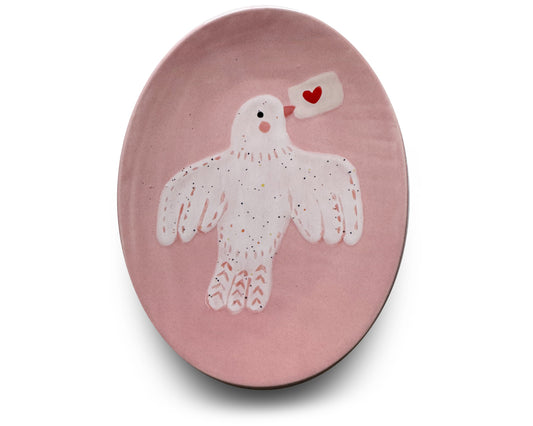 Ceramic tray Dove - Pink